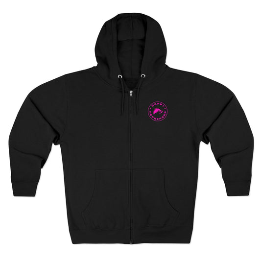 Happy Hedgehogg Adult Classic Pink Logo Zip-Up Hoodie - Happy Hedgehogg