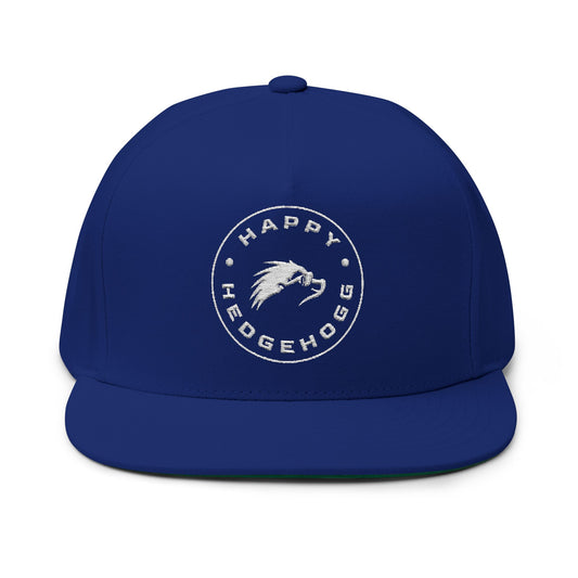 Embroidered Flat Bill Snapback Cap - Happy Hedgehogg