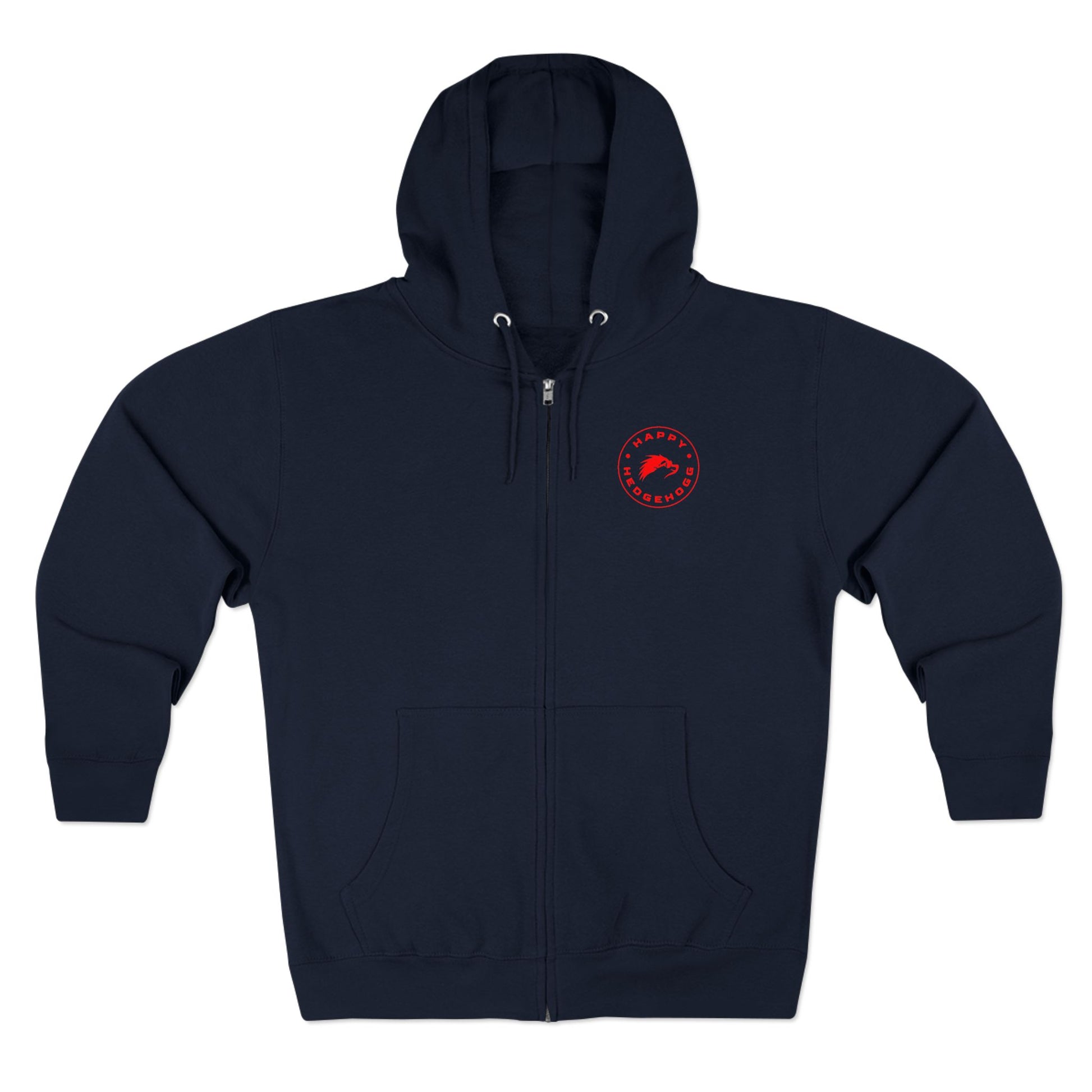 Happy Hedgehogg Graphic Zip-Up Hoodie – Classic Front Logo + Bold Graphic Back Design | Streetwear - Happy Hedgehogg