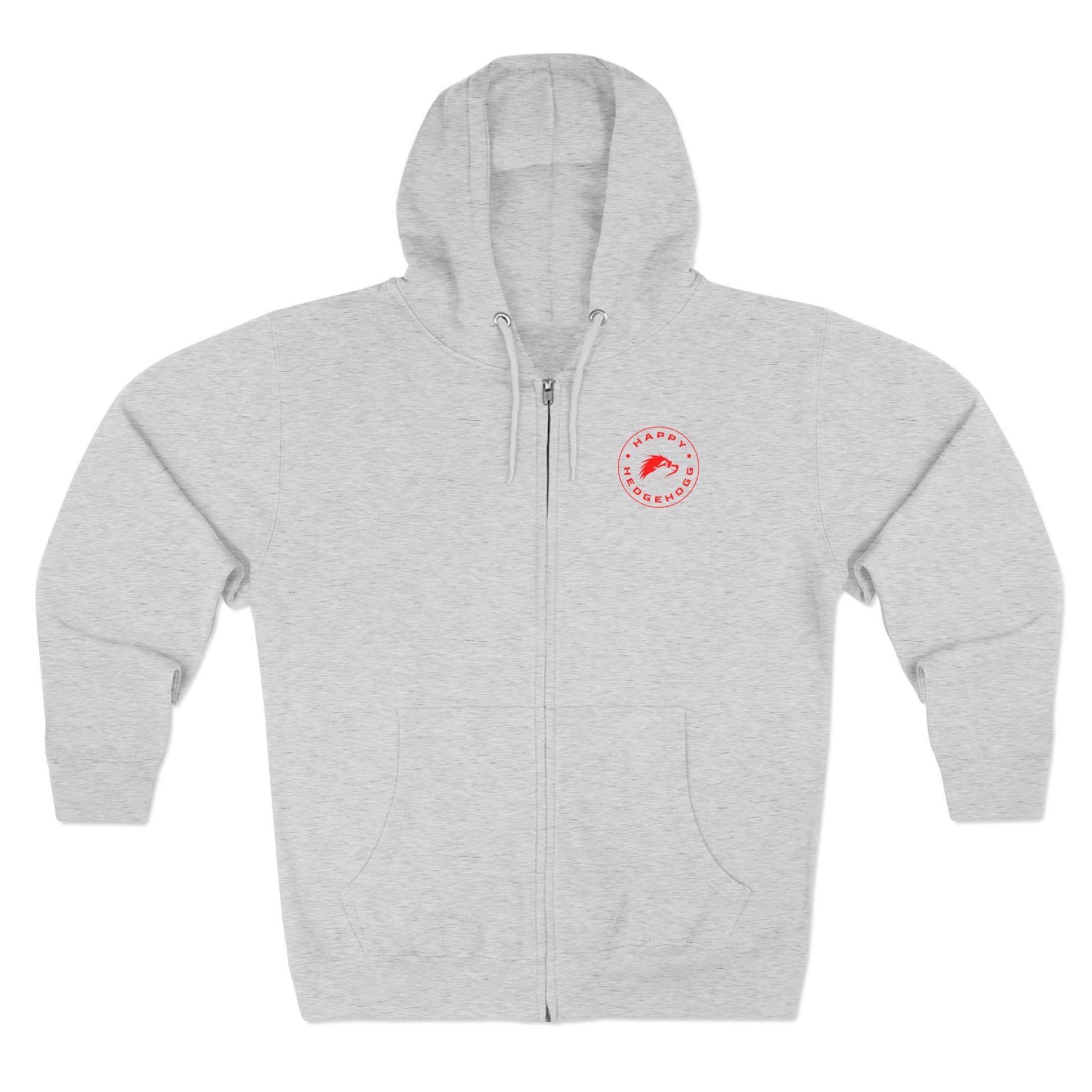 Happy Hedgehogg Graphic Zip-Up Hoodie – Classic Front Logo + Bold Graphic Back Design | Streetwear - Happy Hedgehogg