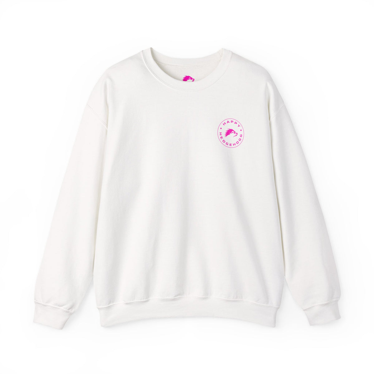 Pink Badge Crewneck Sweatshirt - Happy Hedgehogg
