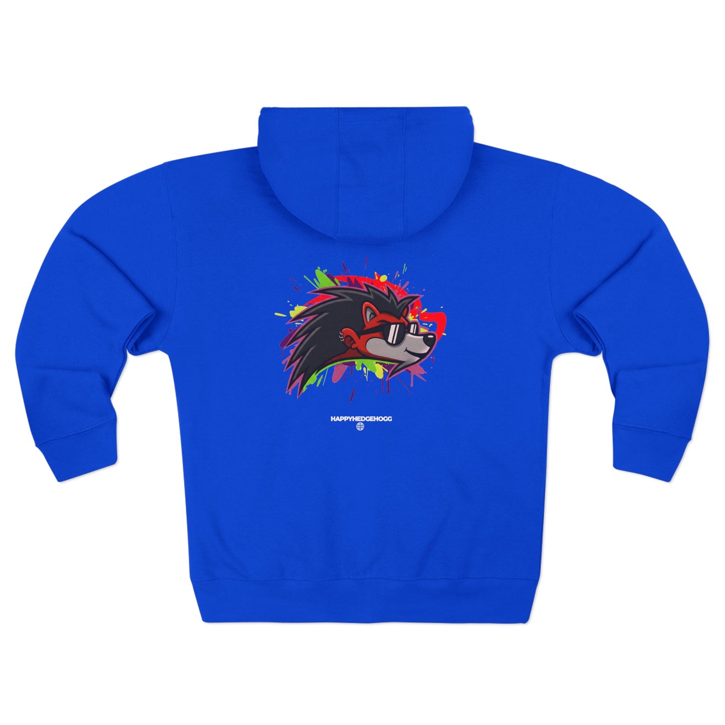 Happy Hedgehogg Graphic Zip-Up Hoodie – Classic Front Logo + Bold Graphic Back Design | Streetwear - Happy Hedgehogg