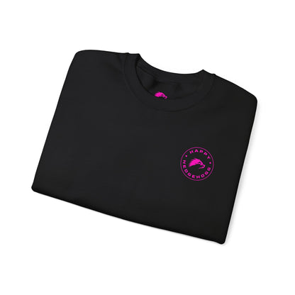 Pink Badge Crewneck Sweatshirt - Happy Hedgehogg