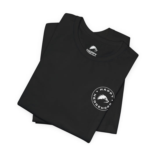 Happy Hedgehogg Short Sleeve Tee - Black/White Logos - Happy Hedgehogg