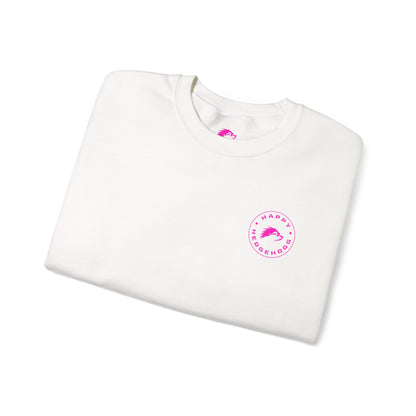 Pink Badge Crewneck Sweatshirt - Happy Hedgehogg