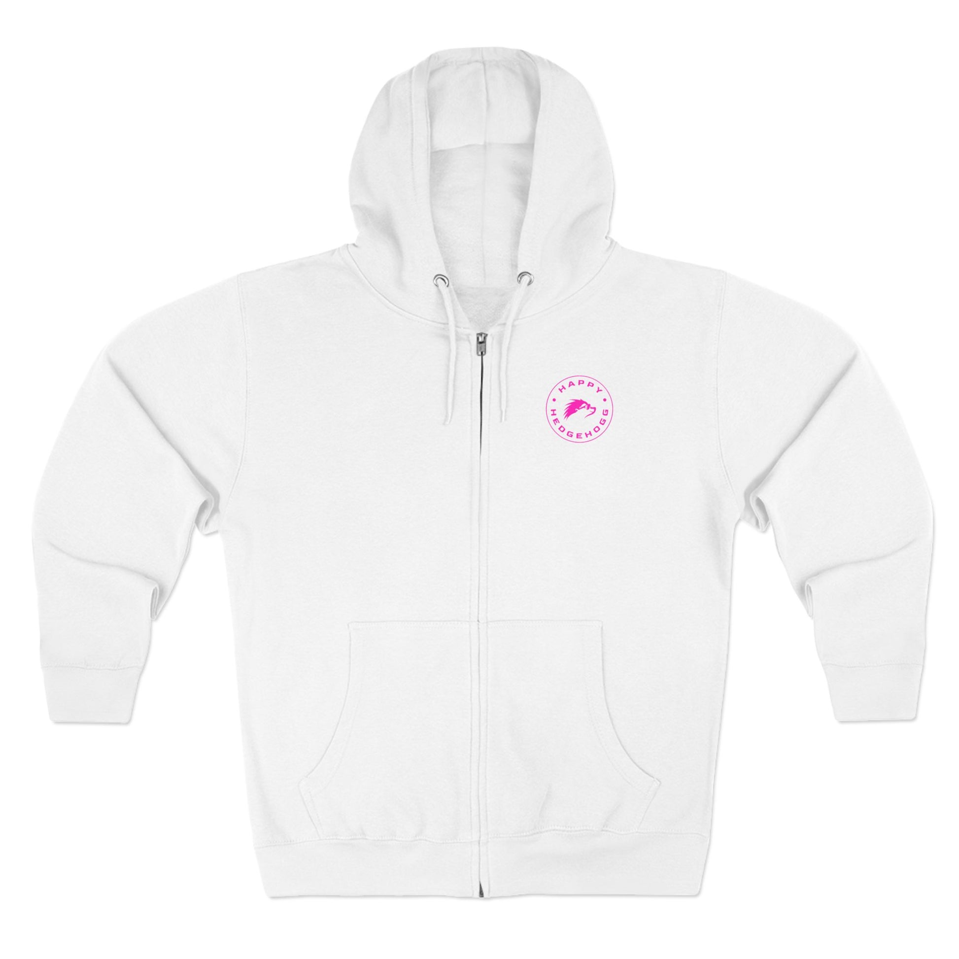 Happy Hedgehogg Zip Up Hoodie – Pink Logo - Happy Hedgehogg