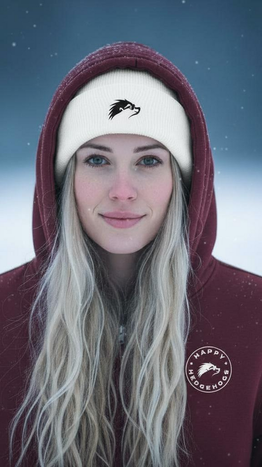 Hedgehogg Chill: Cozy Embroidered Beanie - Happy Hedgehogg