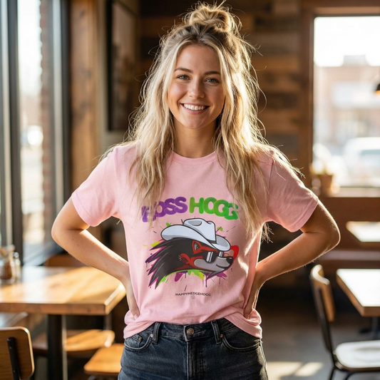 Happy Hedgehogg "BOSS HOGG" Graphic T Shirt -  Bold Graphic Tee | Happy Hedgehogg Streetwear - Happy Hedgehogg