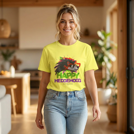 HappyHedgehogg Feel-Good GraphiTee – Good Mood, Built In - Happy Hedgehogg