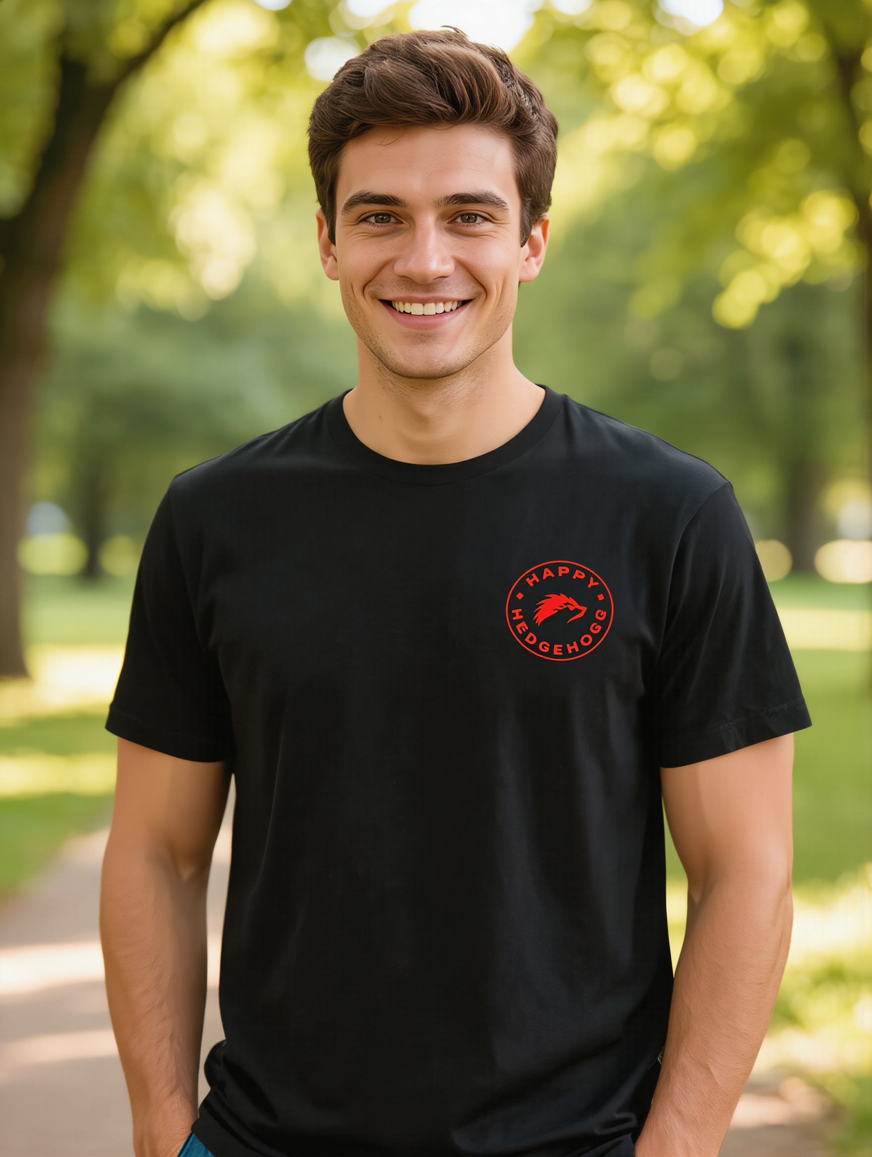 Happy Hedgehogg Classic Tee with Red Logo – Awesome vibes for all of your everyday adventures!! - Happy Hedgehogg
