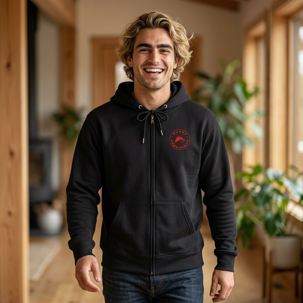 Happy Hedgehogg Graphic Zip-Up Hoodie – Classic Front Logo + Bold Graphic Back Design | Streetwear - Happy Hedgehogg