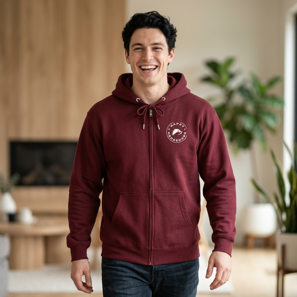 Happy Hedgehogg Graphic Zip-Up Hoodie – Classic Front Logo + Bold Graphic Back Design | Streetwear - Happy Hedgehogg