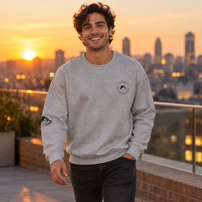 Pink Badge Crewneck Sweatshirt - Happy Hedgehogg