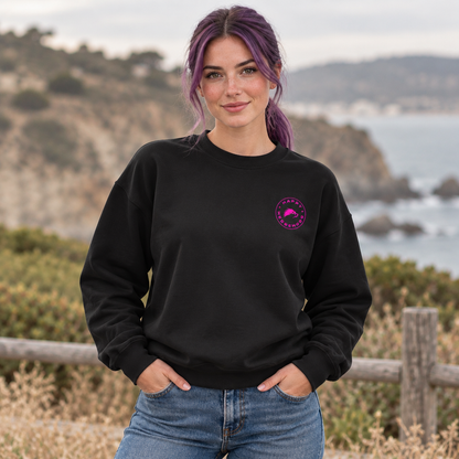 Pink Badge Crewneck Sweatshirt - Happy Hedgehogg