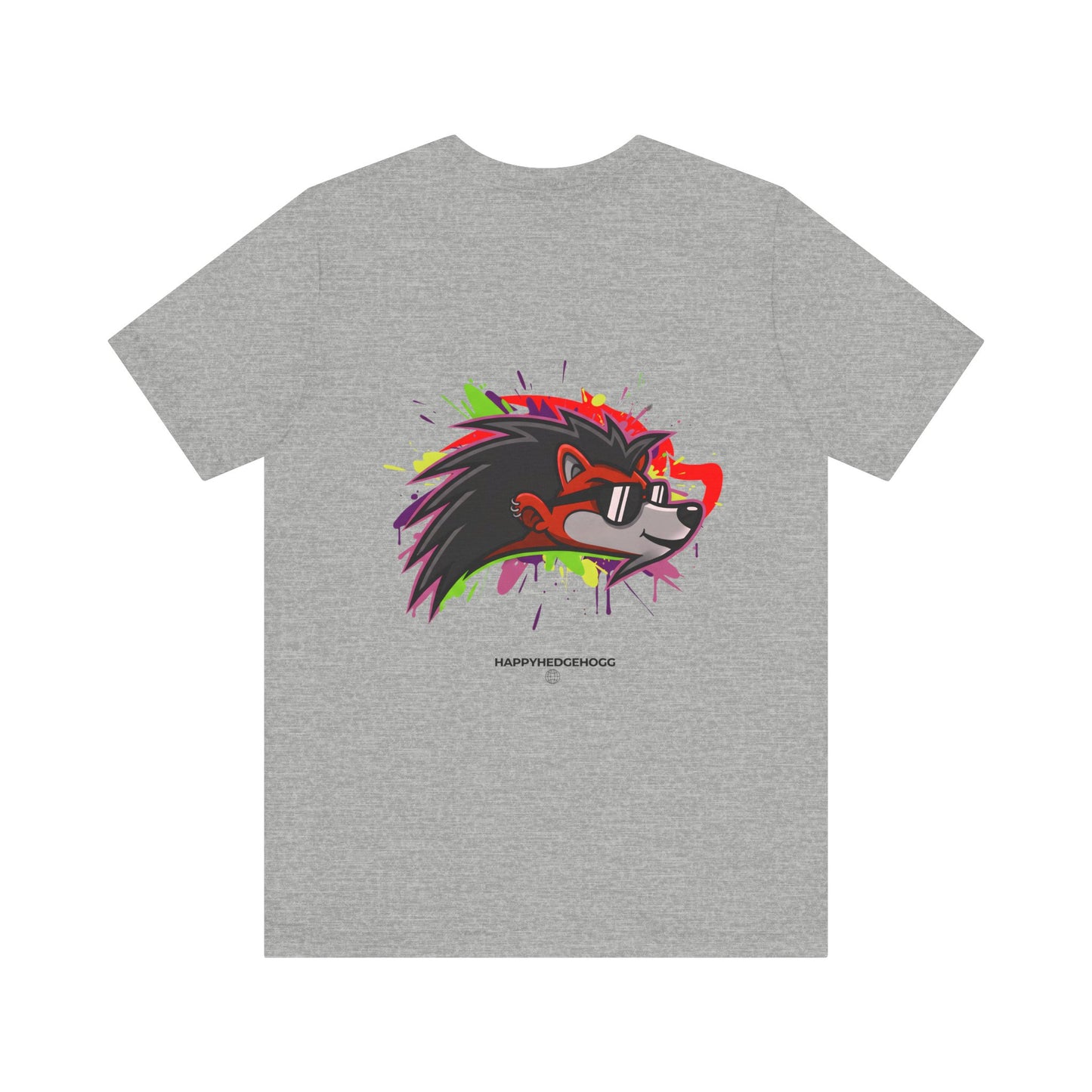 Happy Hedgehogg Adult Graphic Tee – Classic Front Logo + Bold Back Streetwear Graphic