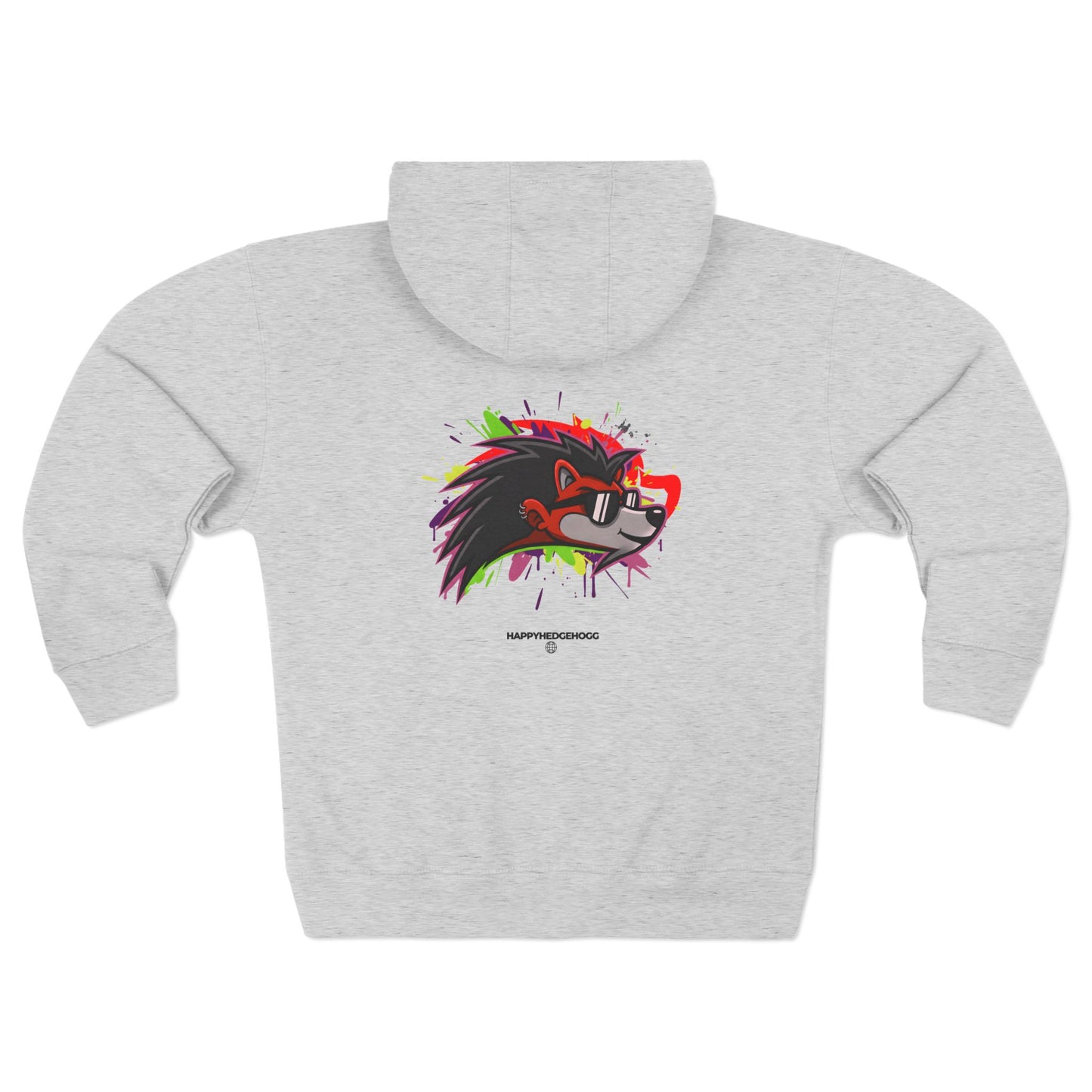 Happy Hedgehogg Graphic Zip-Up Hoodie – Classic Front Logo + Bold Graphic Back Design | Streetwear