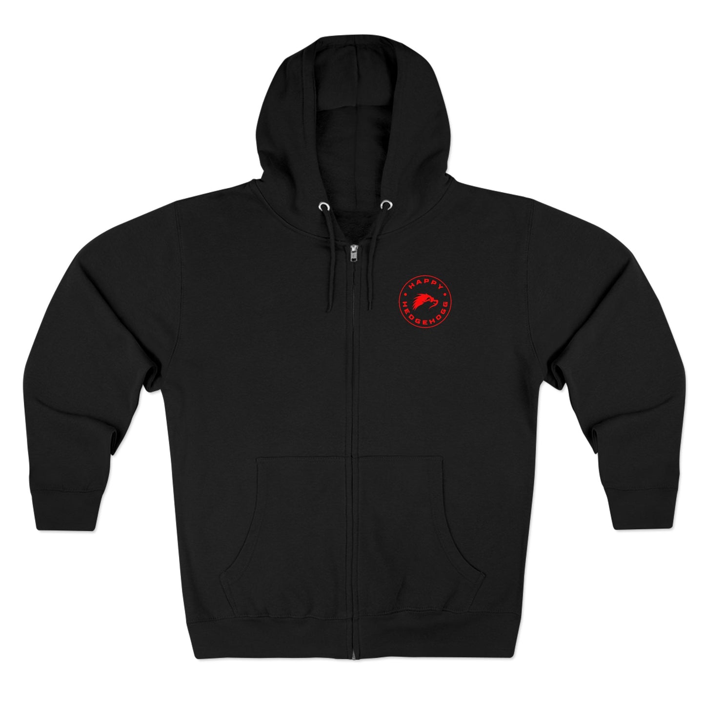 Happy Hedgehogg Graphic Zip-Up Hoodie – Classic Front Logo + Bold Graphic Back Design | Streetwear