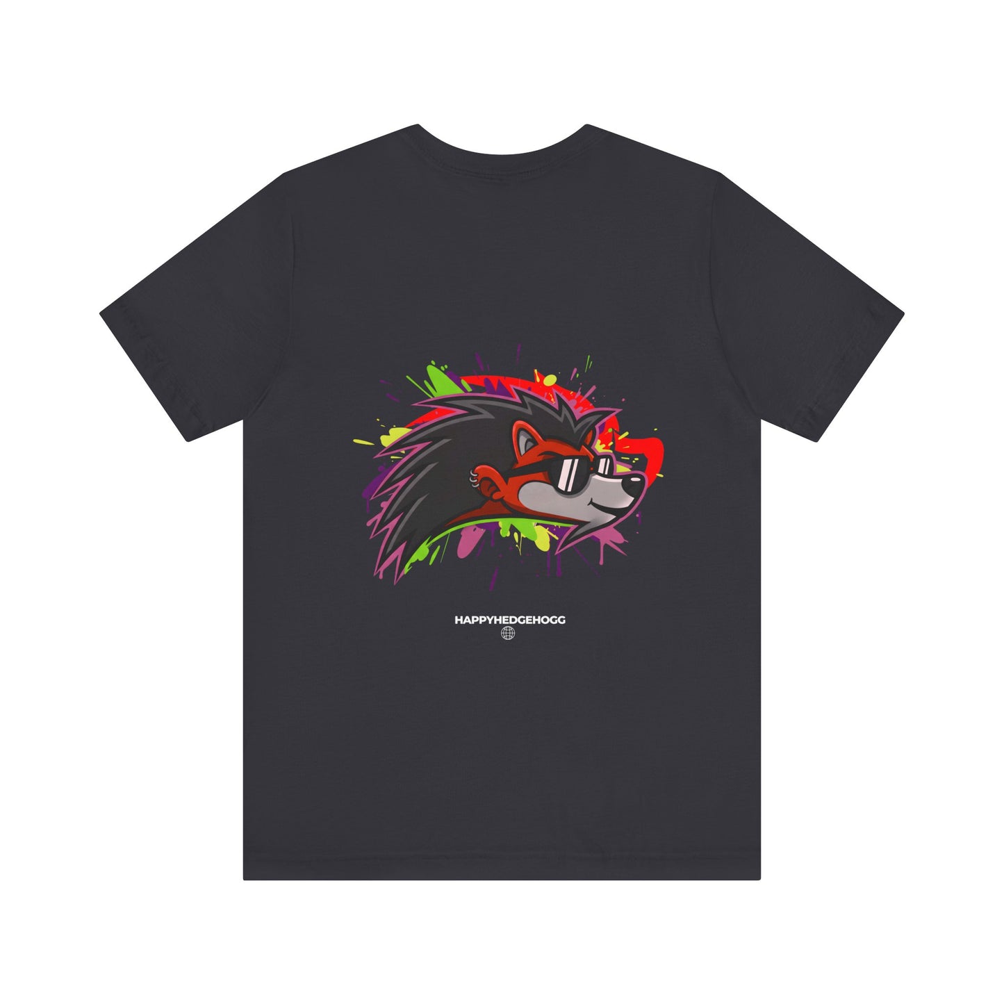 Happy Hedgehogg Adult Graphic Tee – Classic Front Logo + Bold Back Streetwear Graphic