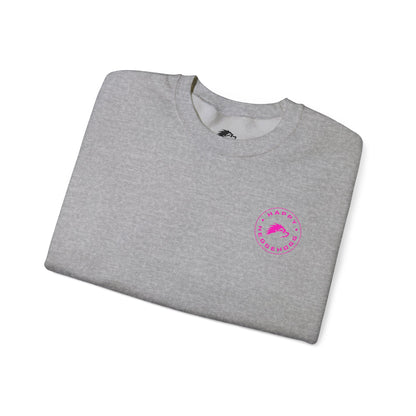 Pink Badge Crewneck Sweatshirt - Happy Hedgehogg