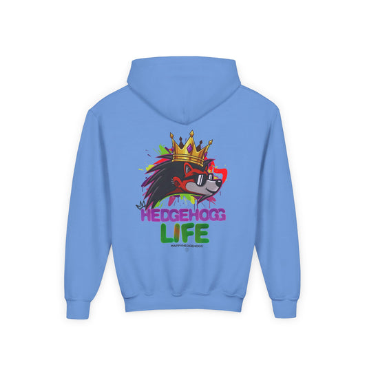 Happy Hedgehogg Youth "Hedgehogg Life" Pullover Hoodie – Main Character Energy | Streetwear for Kids & Teens