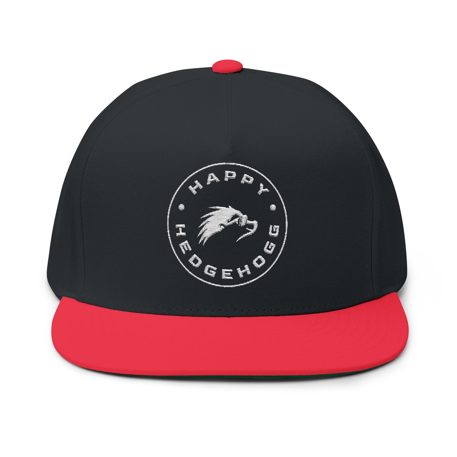 Embroidered Flat Bill Snapback Cap - Happy Hedgehogg